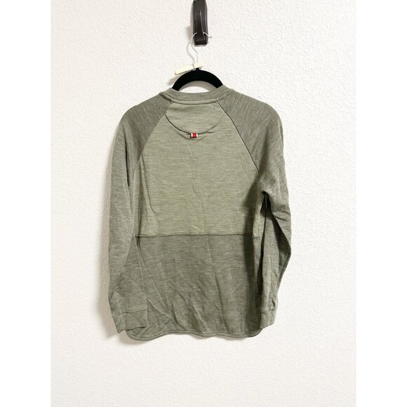 Tracksmith Off Roads Crew Long Sleeve Tee Merino Wool Blend Moss Ivy Small - Picture 2 of 6
